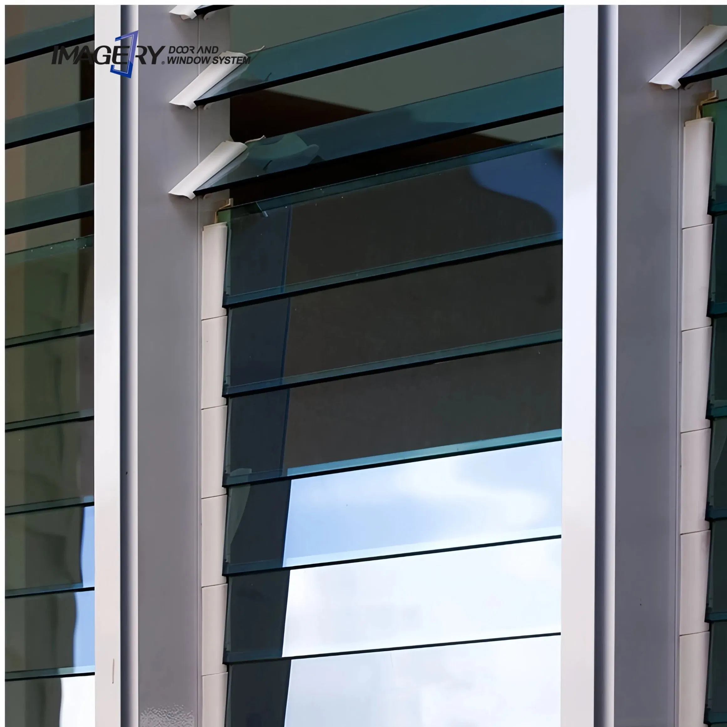 Factory Customized Size Temperred Shutter Jalousie Price Morden Vertical Louver Glass Window