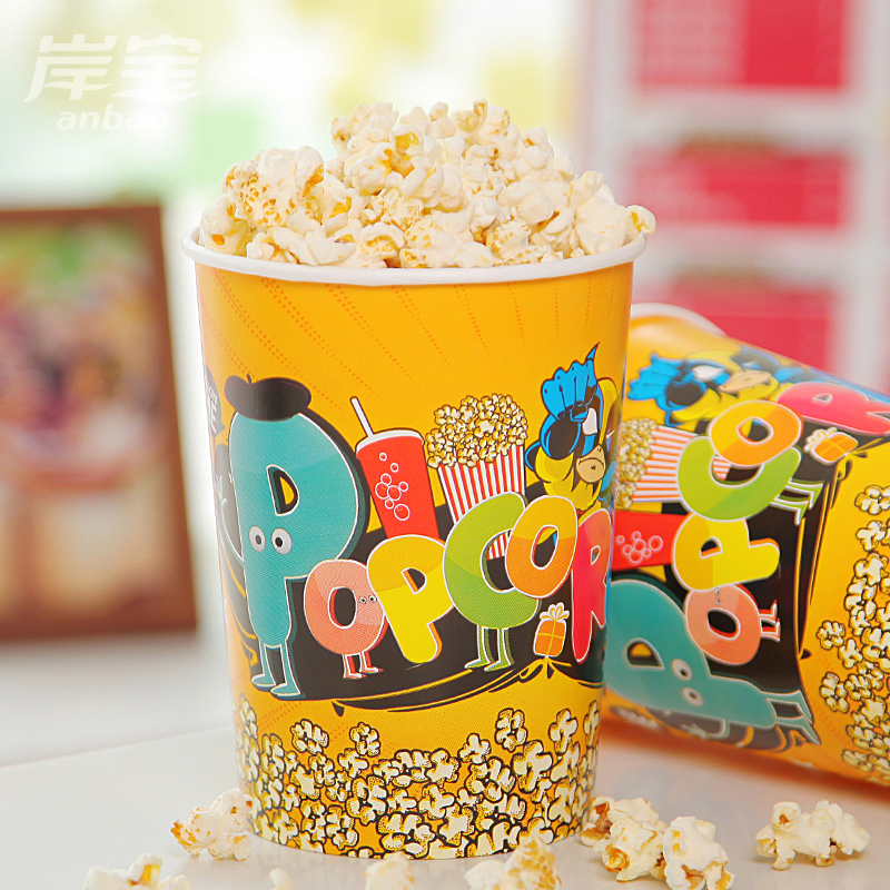 Customizable Disposable Popcorn Buckets & Snack Paper Cups - Food Packaging Boxes for Family Buckets, Theaters, Events