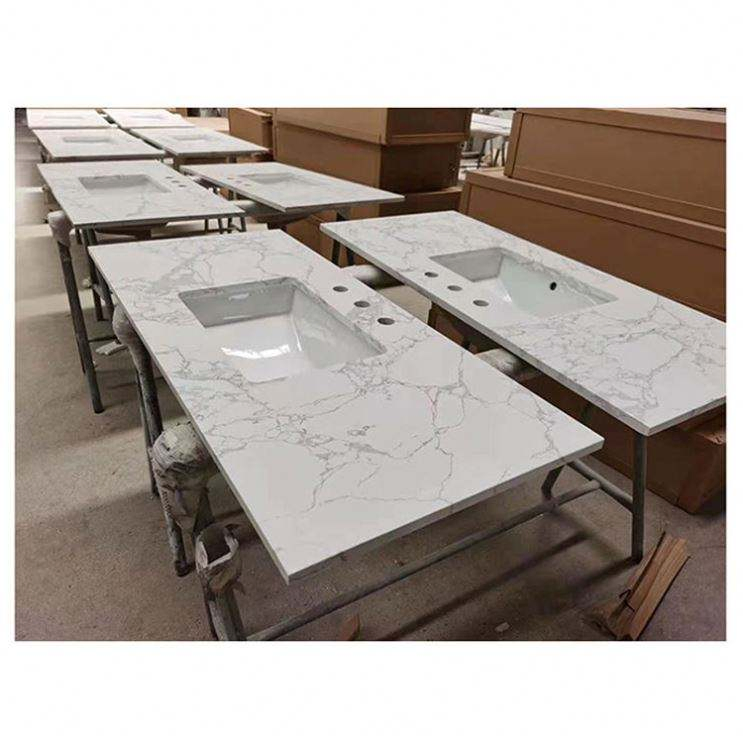 Premium Calacatta Marble Quartz Stone Slab for Elegant Countertops