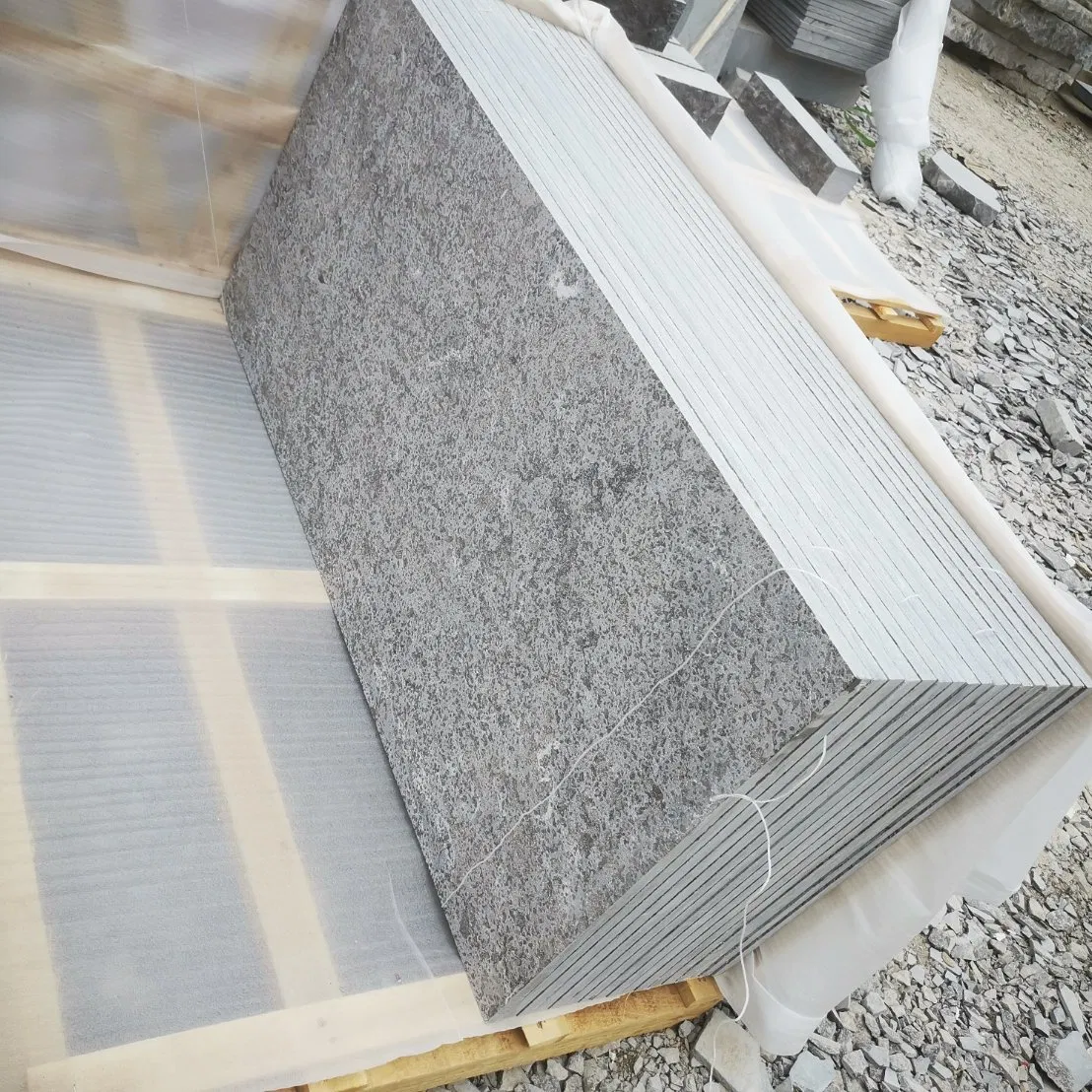 Blue Grey Lime Stone Chinese Flamed Blue Limestone Price for Outdoor Floor Tile