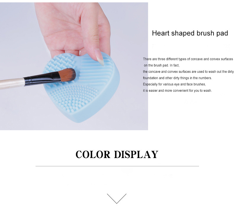 High Quality Cosmetic Cleaning Tools Heart Shape Pad Use Quick Clean Silicone Make up Brush Cleaner