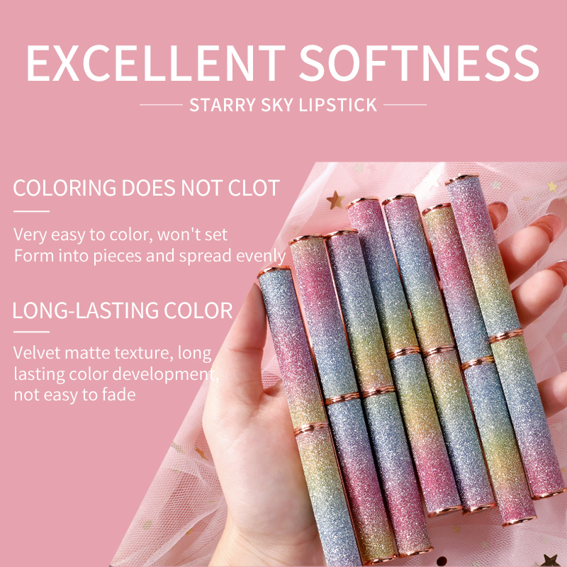 High Pigment Colorful 12 Colors Waterproof Durable Velvet Matte Lipstick Makeup