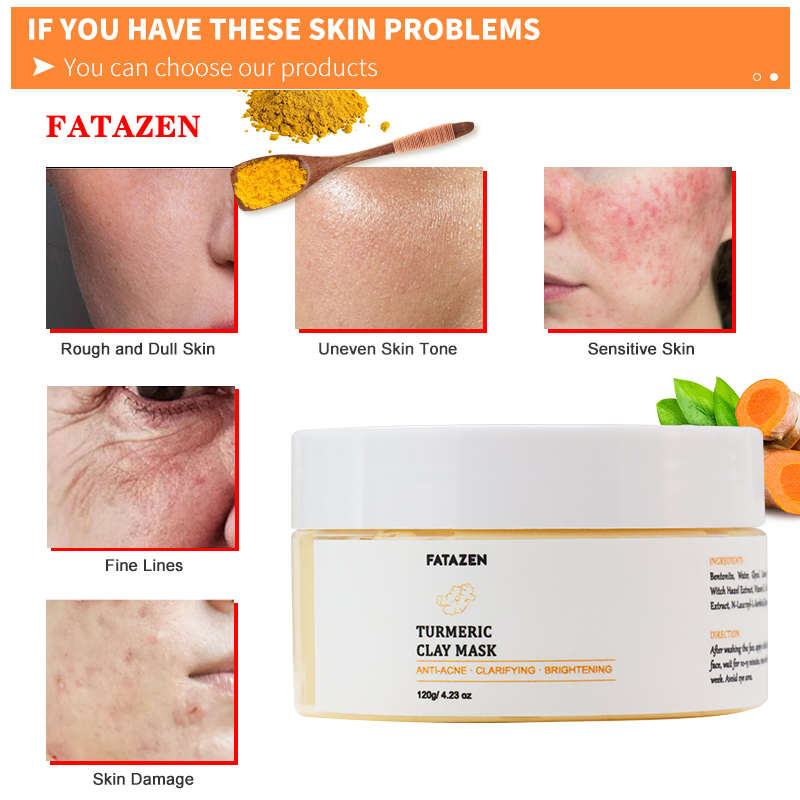 Organic Vitaminc Turmeric Lightens Dark Spots Moisturizing Anti-Aging Facial Mud Mask