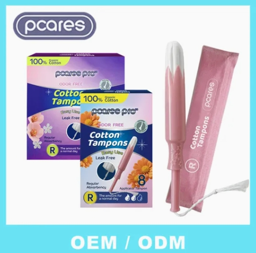 Super Manufacturers OEM 100% Organic Cotton Tampons with Applicator High Absorbenecy Quality Viscose