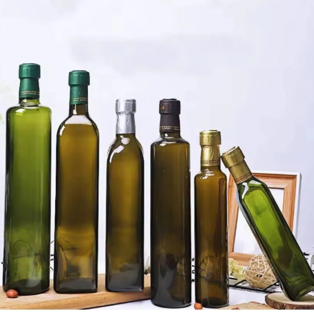 100ml 250ml 500ml 750ml 1000mlglass Amber Olive Oil Bottles Round and Square Shape Cooking Oil Bottles Wholesale