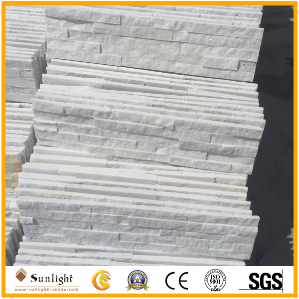 Natural Pure White Quartzite Culture Stone for Wall Cladding Decoration