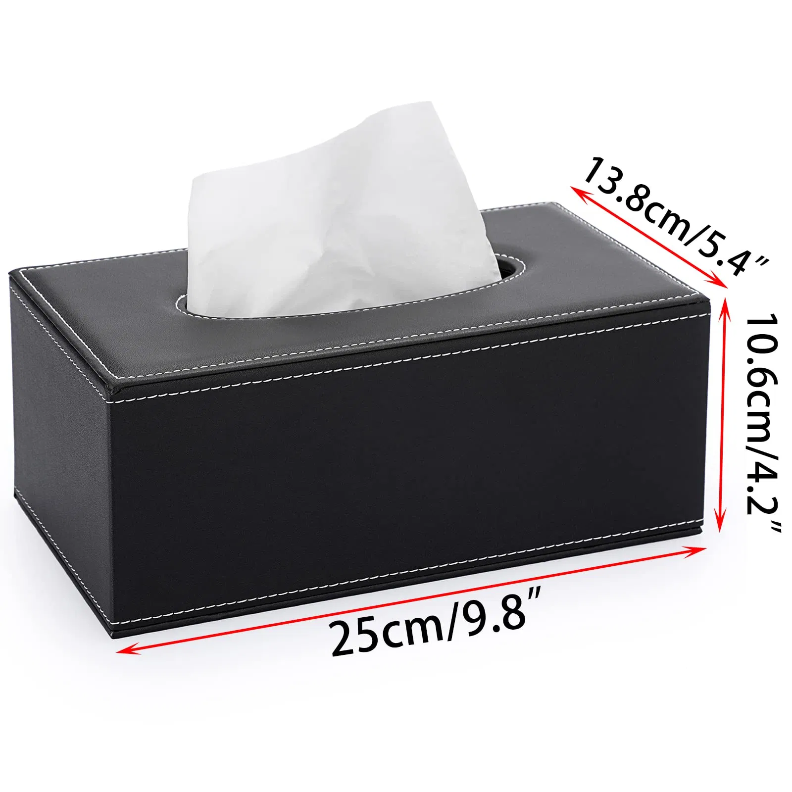 Rectangular Leather Tissue Box Stylish Holder Magnetic Bottom Decorative PU Tissue Box