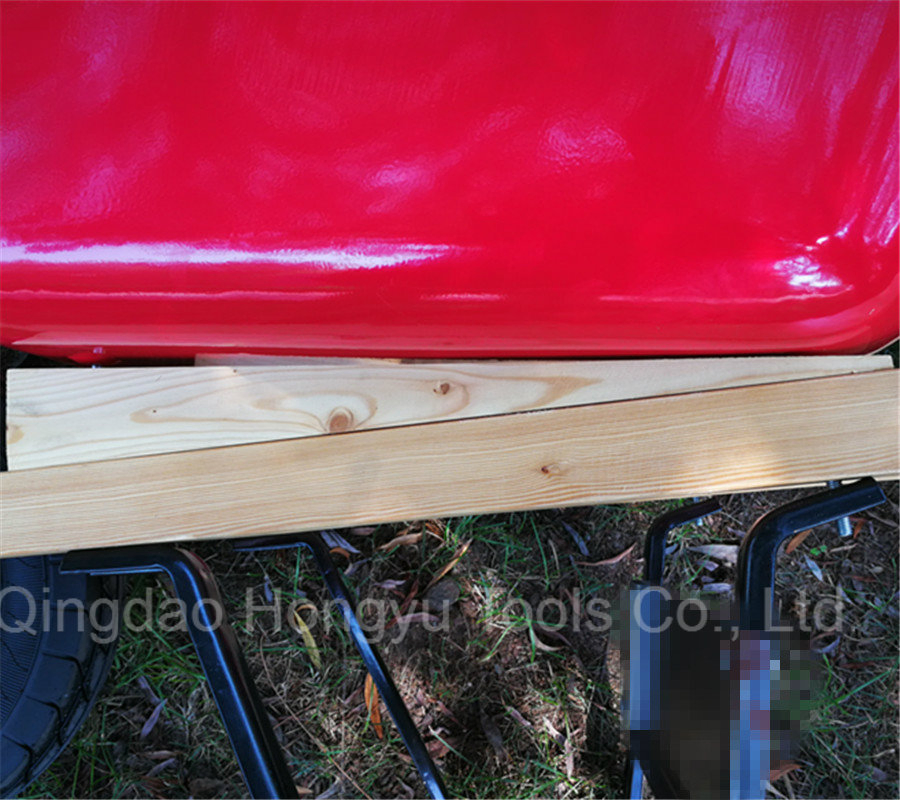 American Market Plastic Tray Wood Handle Wheelbarrow