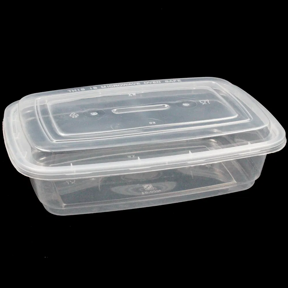 PP Plastic Box with Lid Transparent Disposable Plastic Tableware