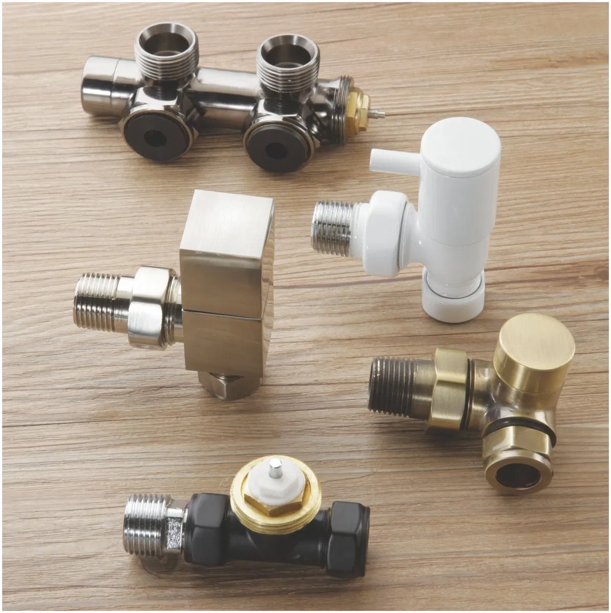 Good Quality 1/2" Female Straight Radiator Valve with White Handle