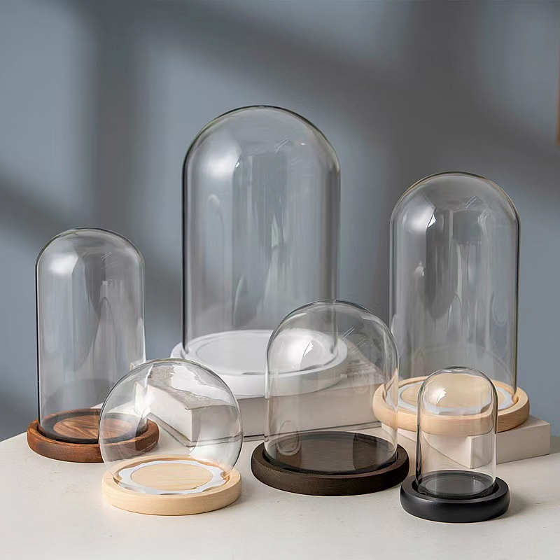 Exquisite Dustproof Glass Dome for Preserved Flower Showcases