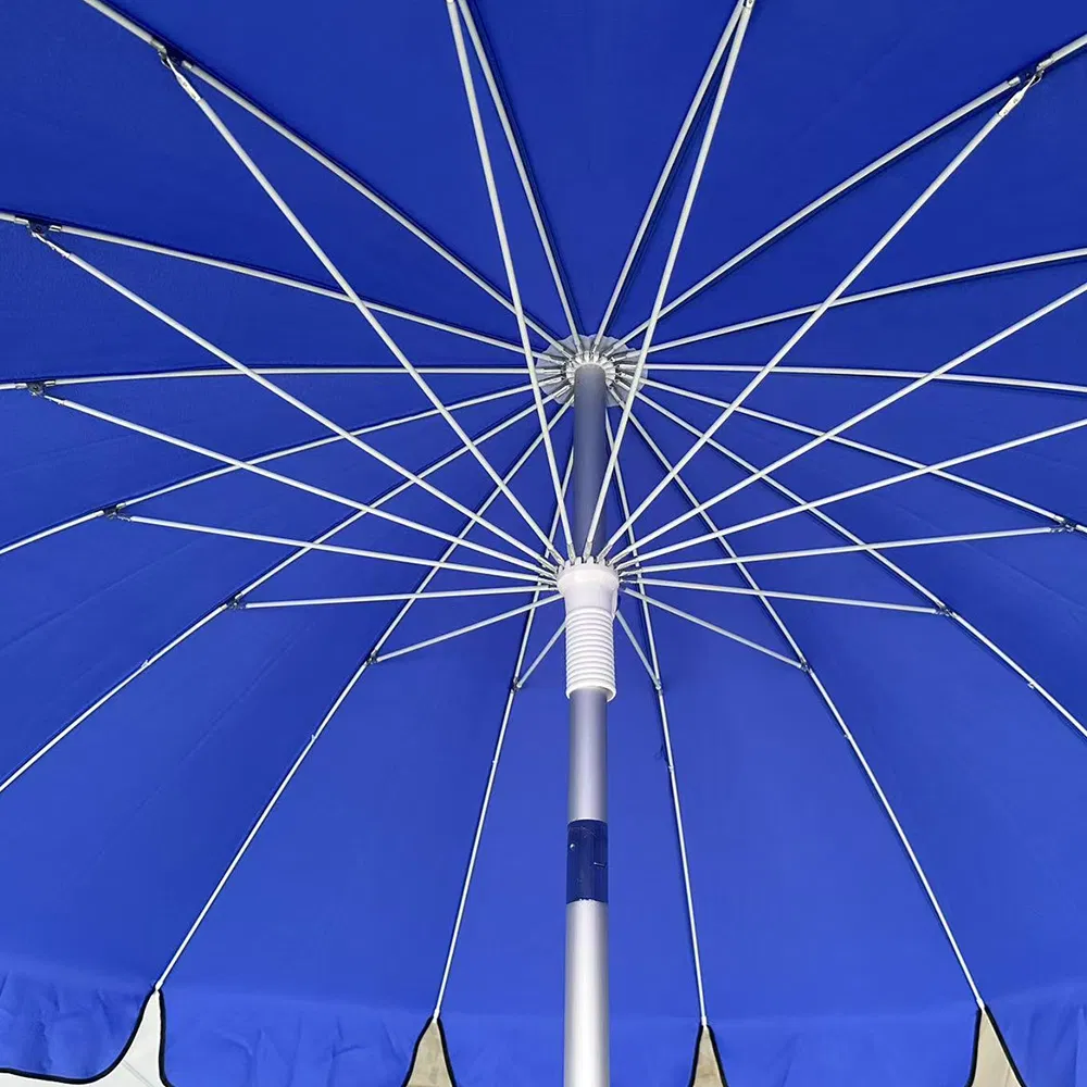 Tilting Beach Umbrella with Screw-in Anchor Base & Protective Cover, for Patio, Pool