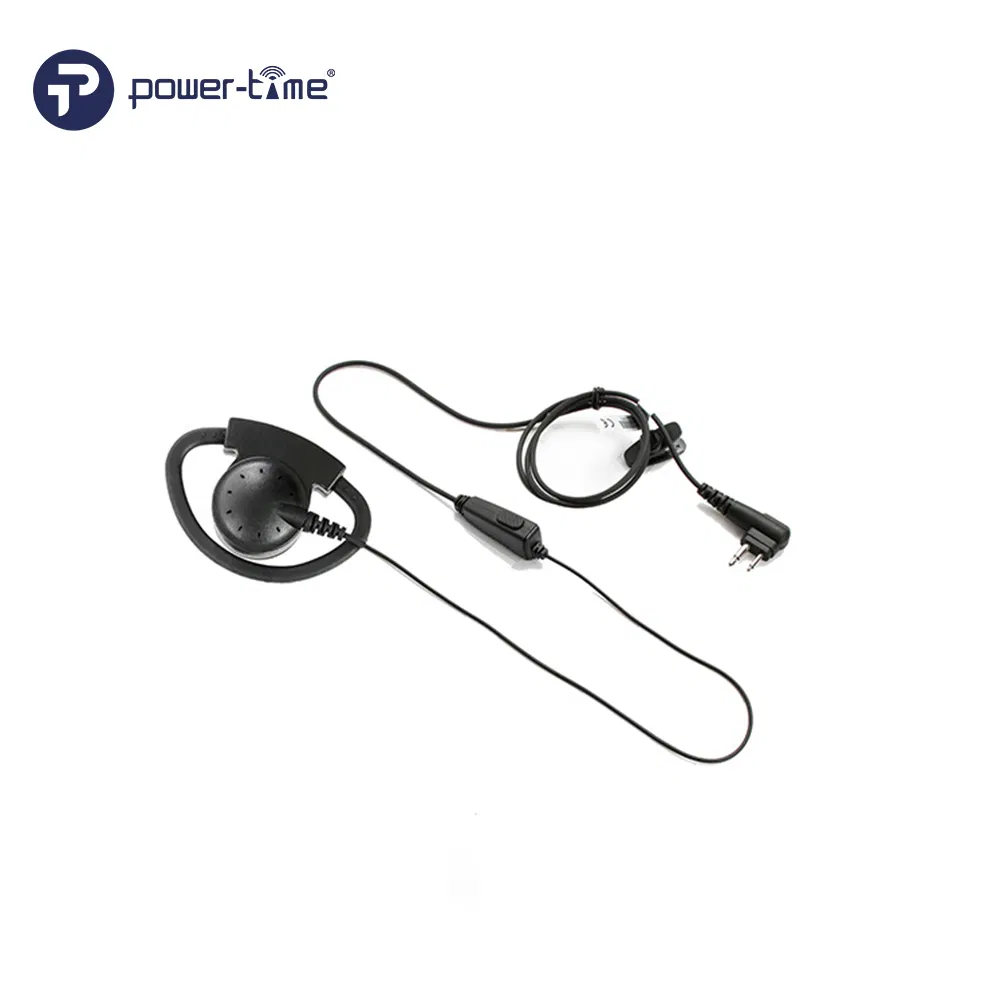 Unique Design D-Shaped Adjustable Ear-Hook Earphone for Two-Way Radios