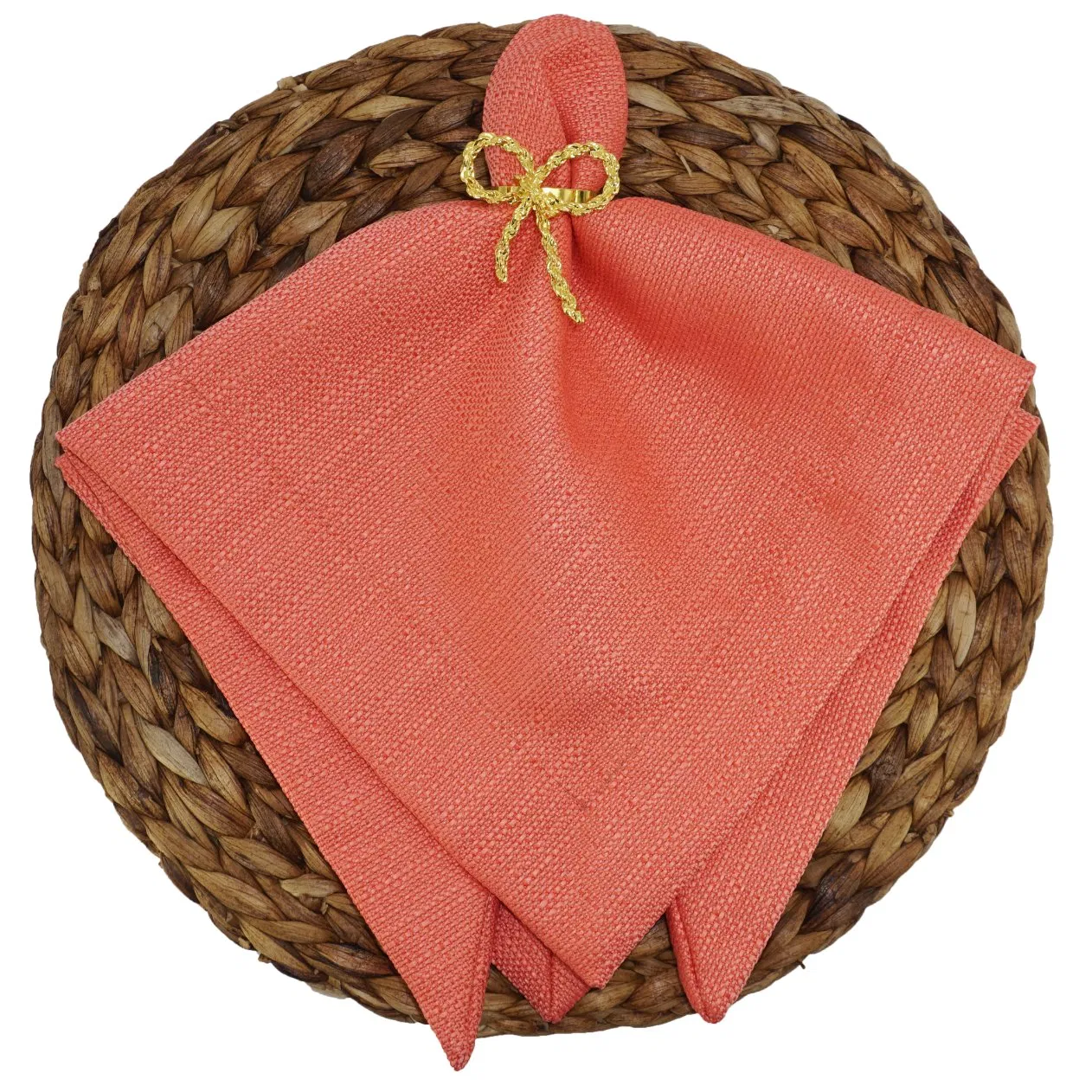 Coral Versatile Oxford Texture Table Linens & Napkins - Premium Fabric for Elegant Events