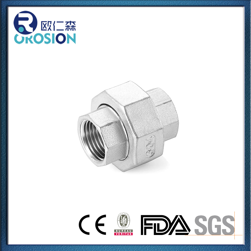 Heavy-Duty Stainless Steel Female Threaded Pipe Union Fitting