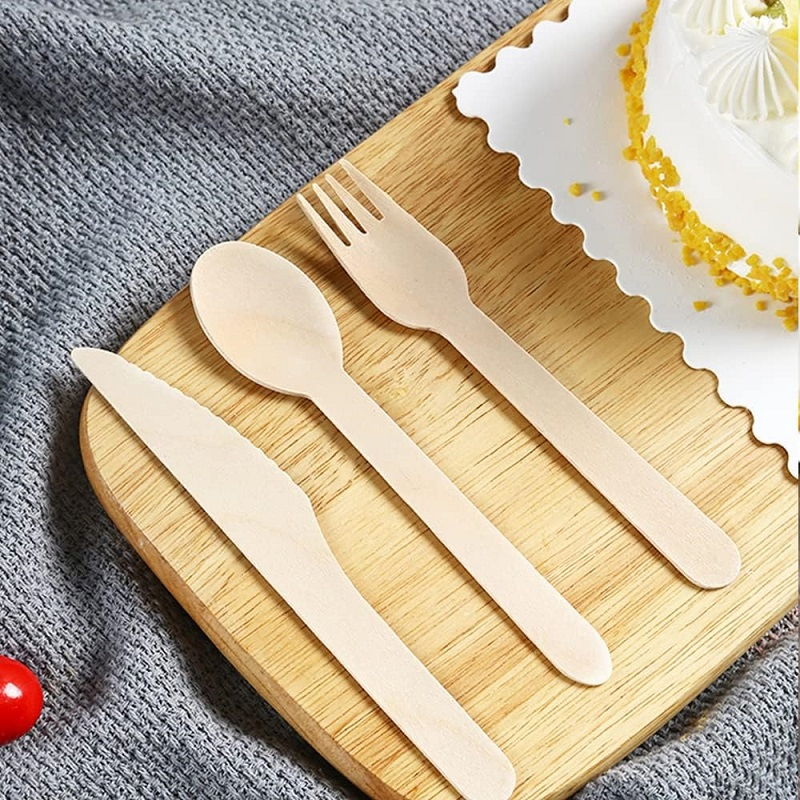 Ecofriendly Tableware Set Disposable Knife Fork and Spoon for Cake Steak