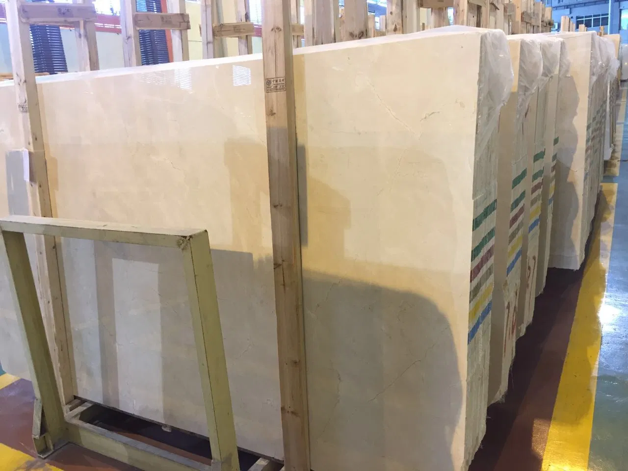 High Quality Polished Crema Marfil Beige Marble Tiles for Wall Cladding