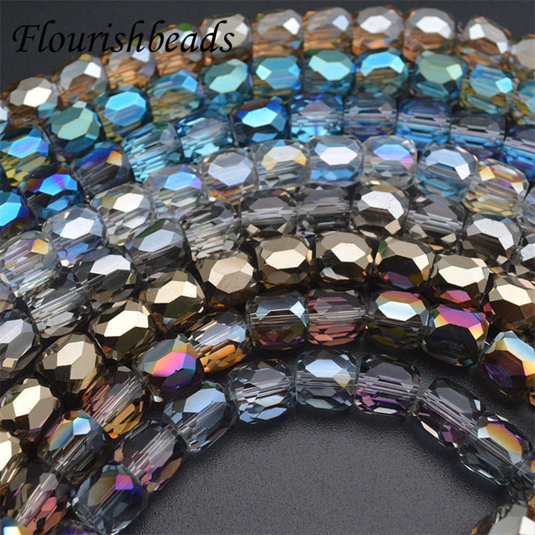 DIY Jewelry Making Supplies Various Colors Faceted Glass Cylinder Tube Beads