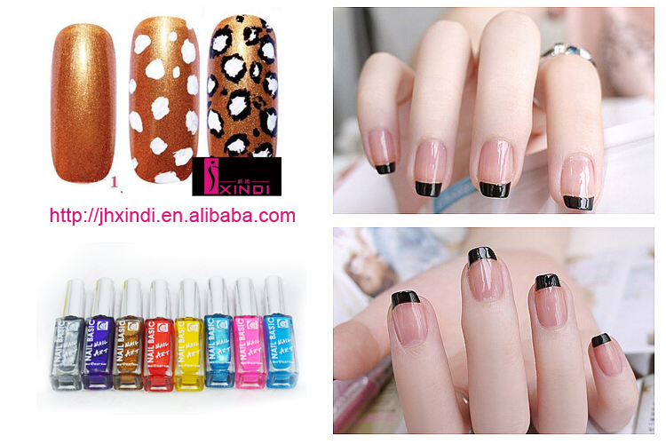 (NP522) OEM Private Label Nail Art with Glass Bottle&Shiny Silver Cap