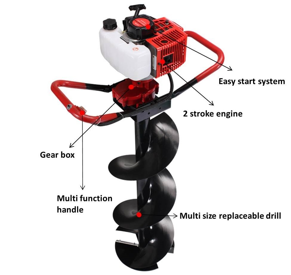 G-Carve 72cc High Quality Garden Tools Earth Auger Machine Post Hole Digger for Sale
