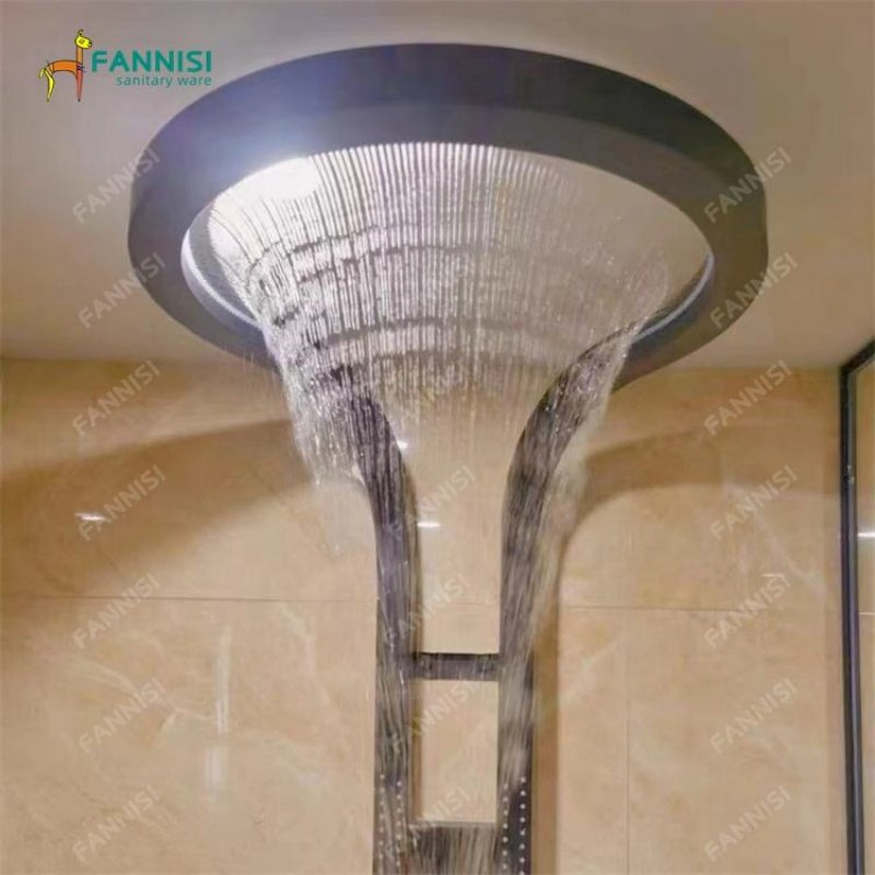 Luxury Waterfall Shower Bathroom Wall Mounted Rain Sprinkler Shower Set System Shower Panel