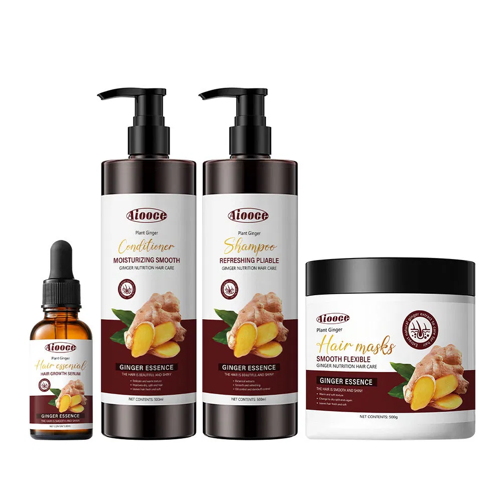 Aiooce Mask Solution Serum Moisturizing Ginger Shampoo and Conditioner Hair Care Set