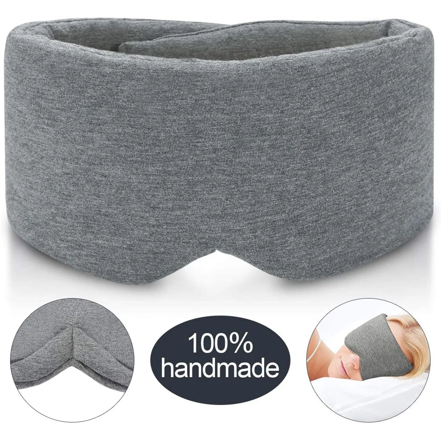 Cotton Wide Cover Sleep Mask Adjustable Blackout Eye Mask for Travel/Hotel Wholesale