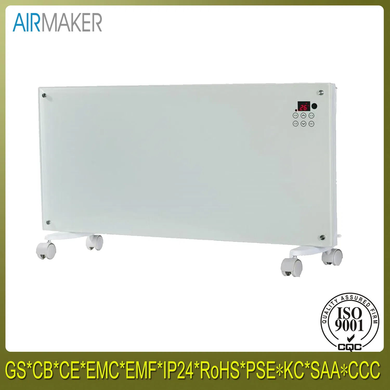 2000W/220V Wall Glass Low Energy Radiator Heaters/Electrical Heater/ Fan Heater with CE