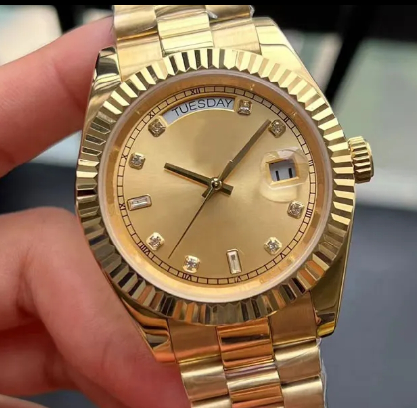 Mens Watches 41mm Dial Luxury Stainless Steel Wristwatch Electronic Mechanical Movement Casual Business Elegant Style