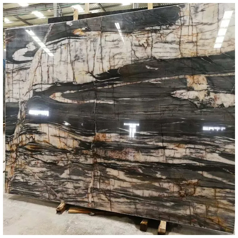 Luxury Backlit Black Cristallo Midnight Quartzite Slabs