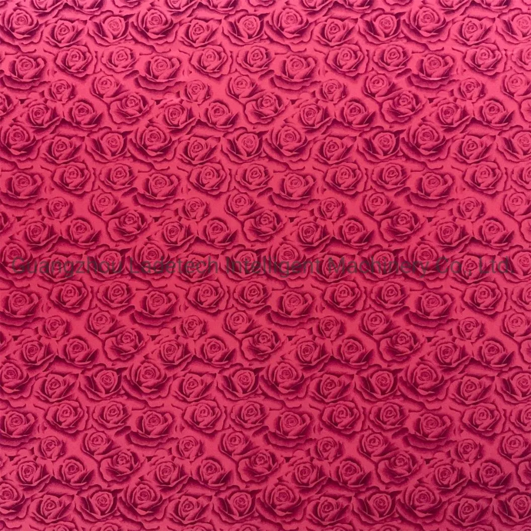 LDT-HXB07 Red Color 50-80 Grams Mattress Printed Polyester Tricot / Pongee Fabric