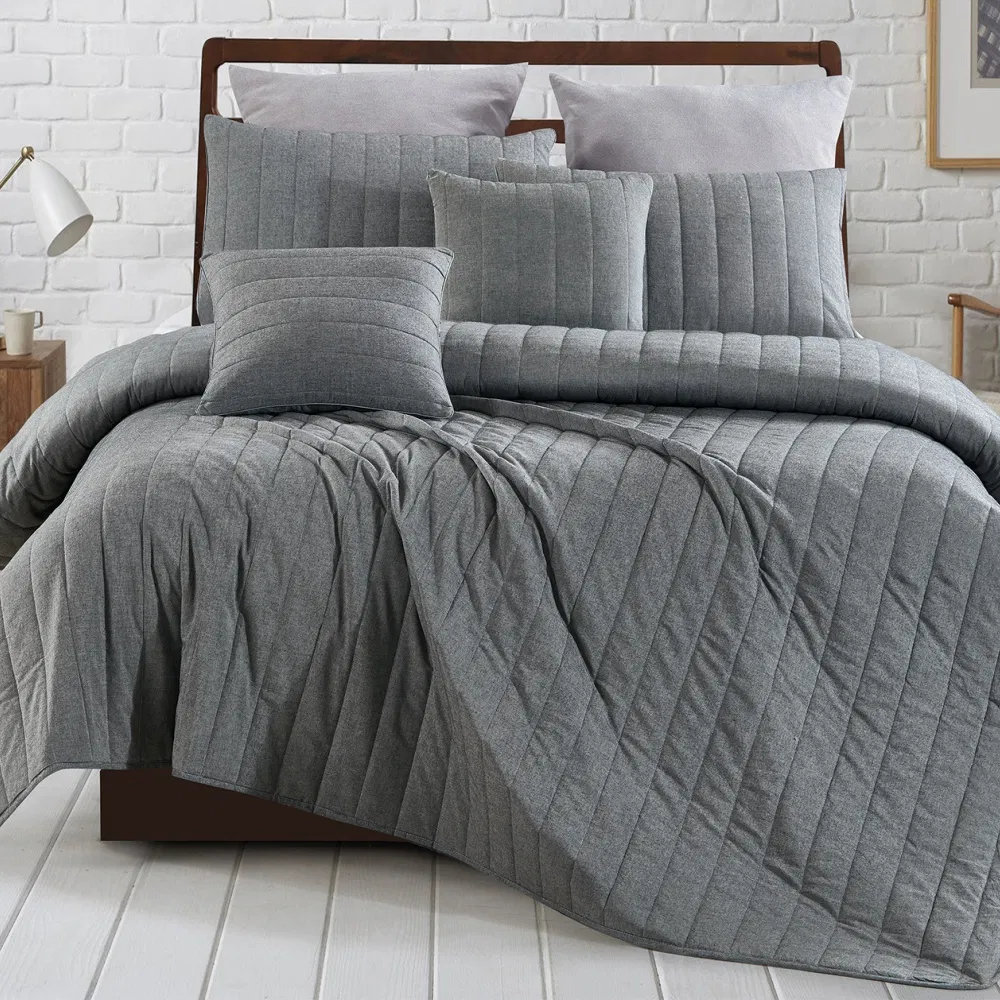 Double-Sided 100% Microfiber Summer Bed Quilt Set/Quilting Bedspread Custom