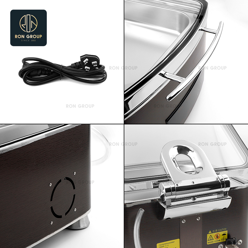Wholesales Square Hotel Catering Supplies Restaurant Stainless Steel Electric Food Warmer Chafing Dish with Lid