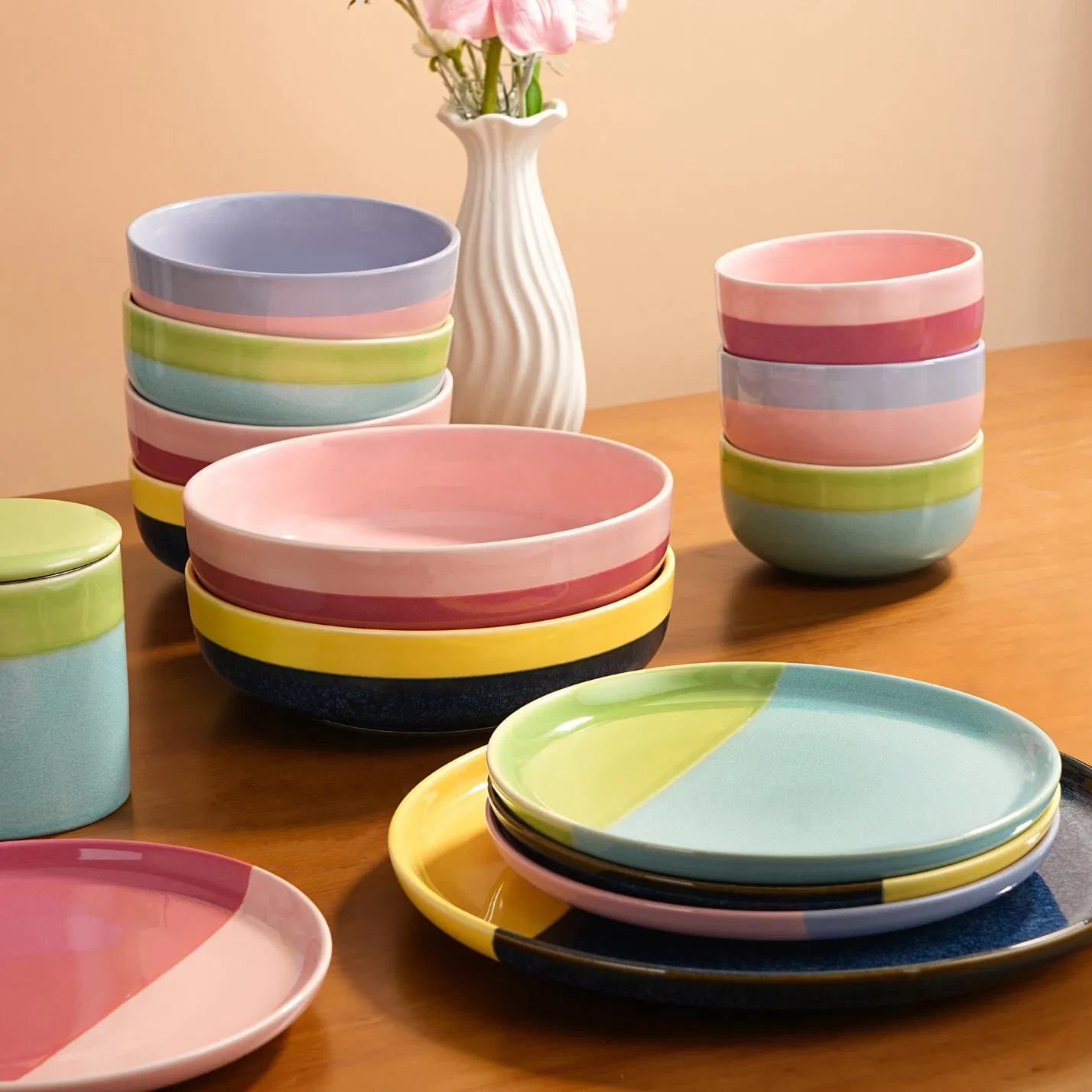 Manufacturer Custom Colorful Ceramic Dinner Tableware Porcelain Dinnerware Set for Restaurant Home