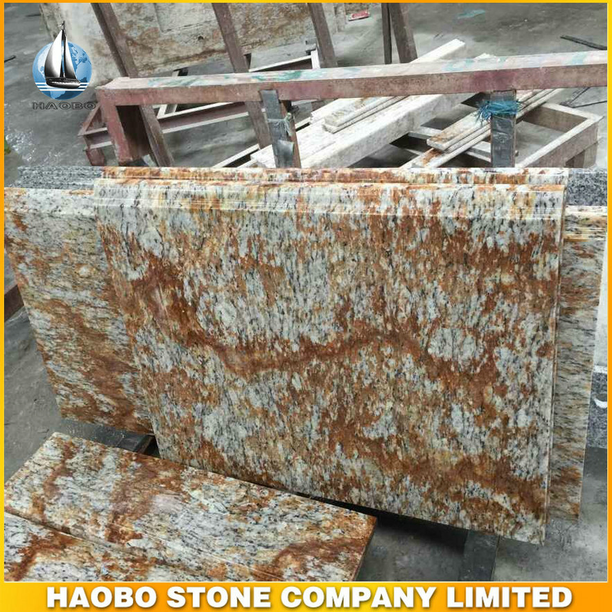 Yellow Verniz Tropical Granite Kitchen Island Countertops