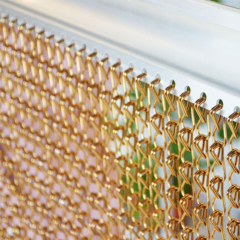 Hotel Curtain Wall Screen, Home Window Door Anti Fly Insect Curtain, Room Divider Curtain Chain Link Fly Screen / Decorative Aluminum Mesh Curtains