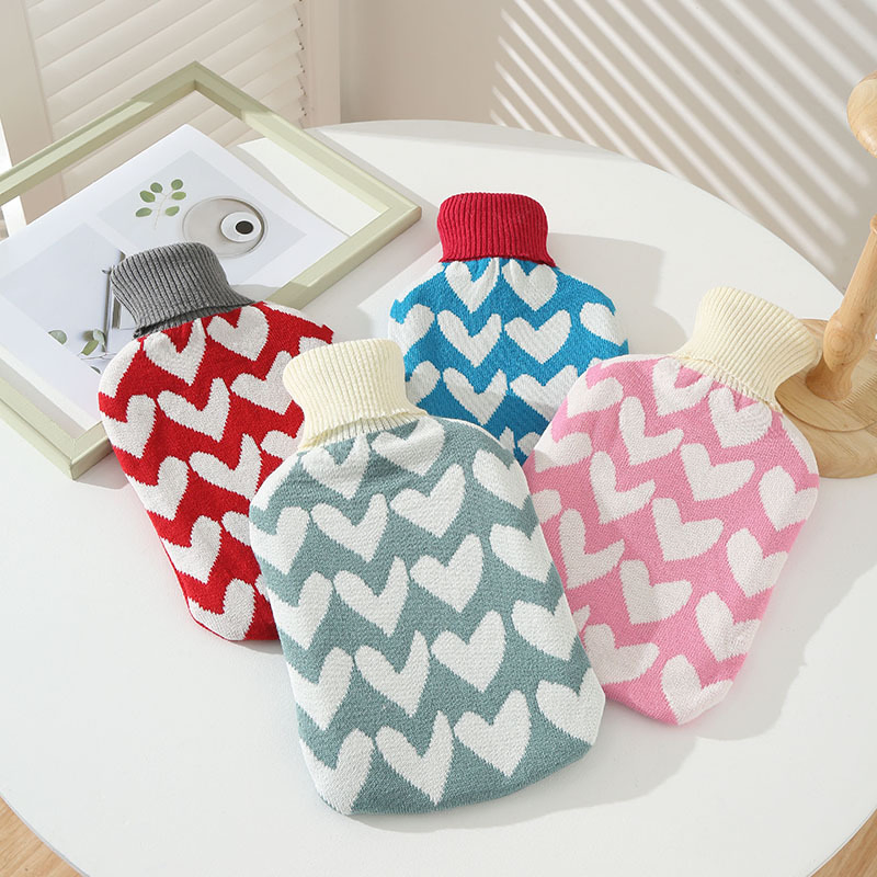 OEM Manufactory Promotional Custom Design Acrylic Fashion Colorful Knitted Hot Water Bottle Cover
