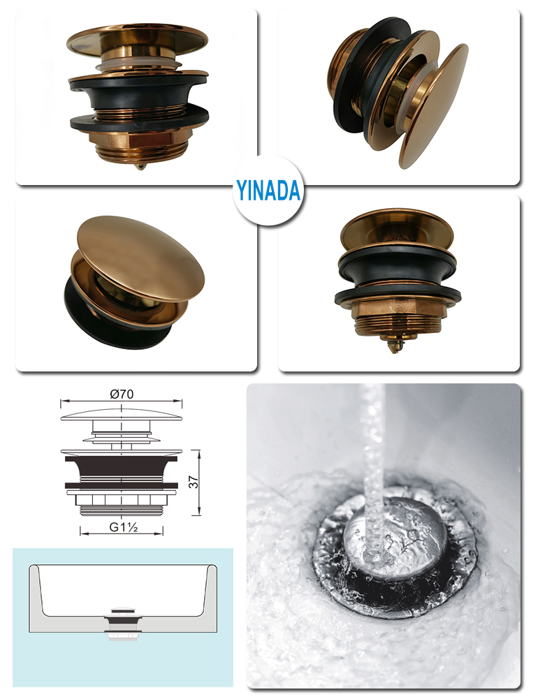 Дренаж Click-Clack для раковины и ванны, хром