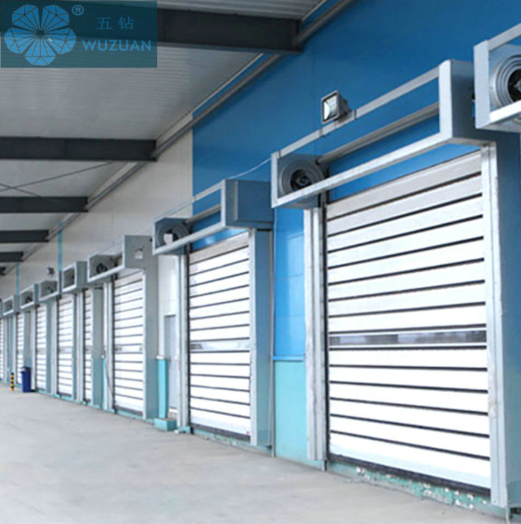 Rapid Automatic Industrial Exterior Aluminum Alloy Security Thermal Insulated Overhead Garage Rolling up Warehouse Roll up Metal Coiling Spiral High Speed Door