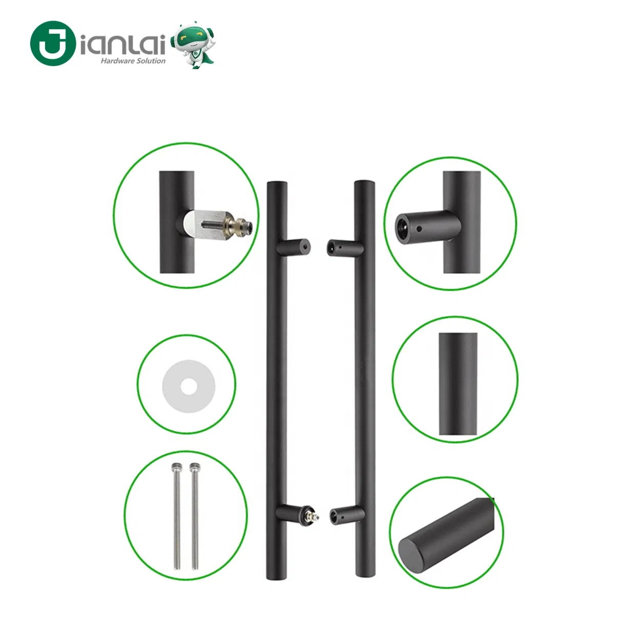 Stainless Steel Double Side Interior Back to Back Door Pull Handle for Glass Door