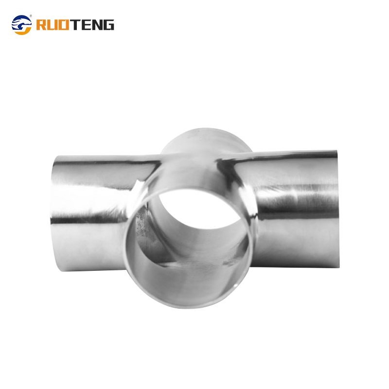[Ruoteng] SS304 316 Sanitary Stainless Steel Welding Pipe Fitting 4 Way Cross Polished End 3A DIN