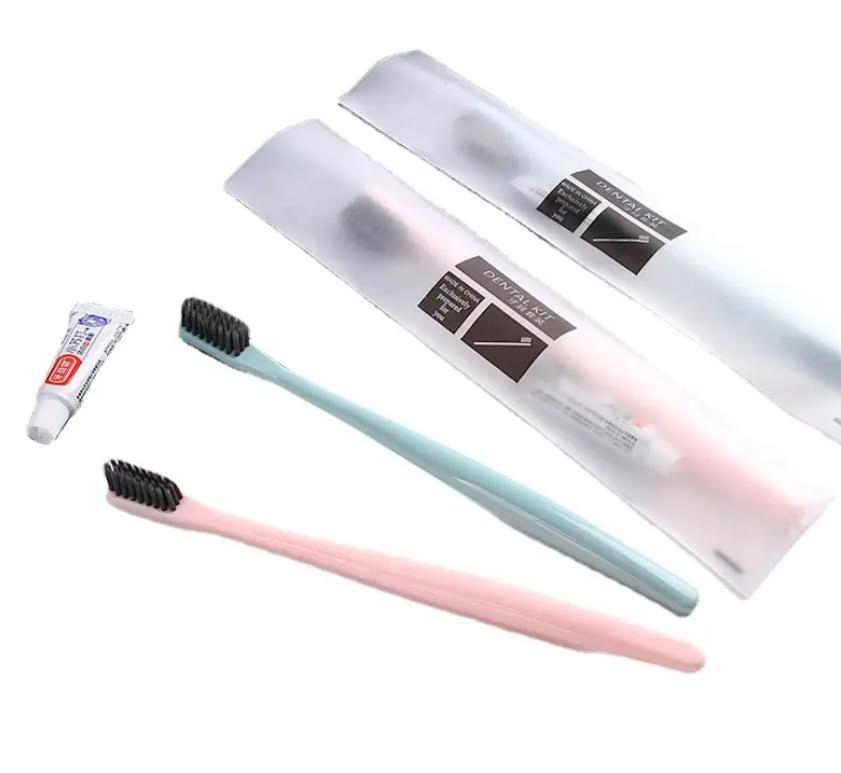 Custom Logo Eco Friendly Hotel Traveling Wheat Straw Disposable Toothbrush
