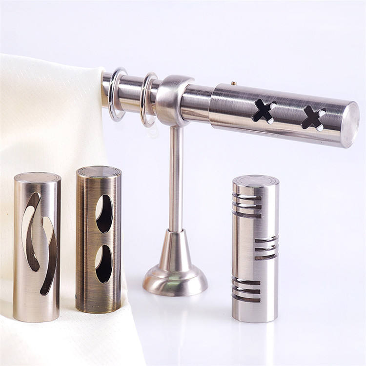 Wall Mounted Good Quality Decorative Curtain Rod Curtain Bracket Adjustable Double Metal Wall Decorative
