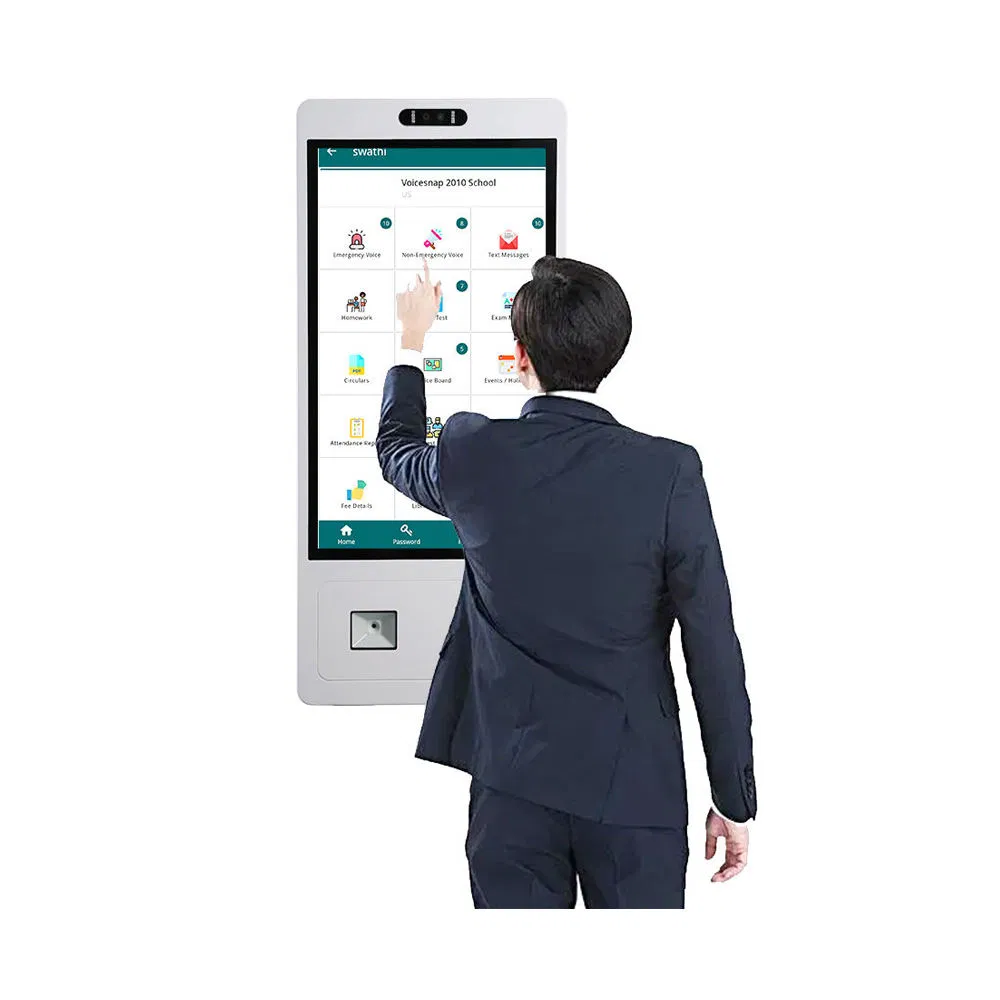 Efficient 21 Inch Order Kiosk with Integrated Label Printer