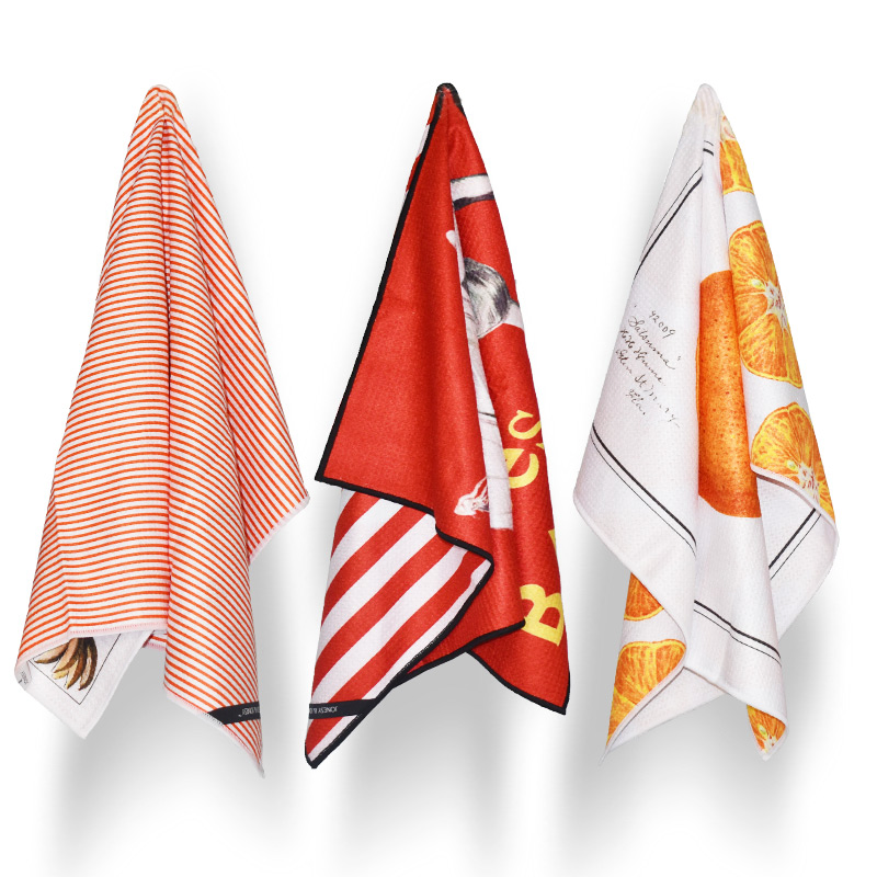 Factory Cheap 40*60cm Waffle Weave Microfiber Towel Plain Color Waffle Microfiber Kitchen Dish Printed Tea Towel