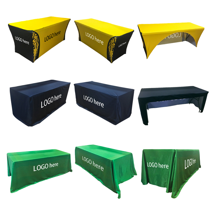 Custom Printed Logo Event Exhibition Trade Show Spandex Stretch Cover Print Table Cloth