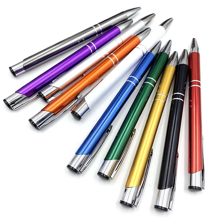 Custom Logo Metal Ballpoint Pen Laser Carving for Education & Welcome Gifts Advertising Promotional