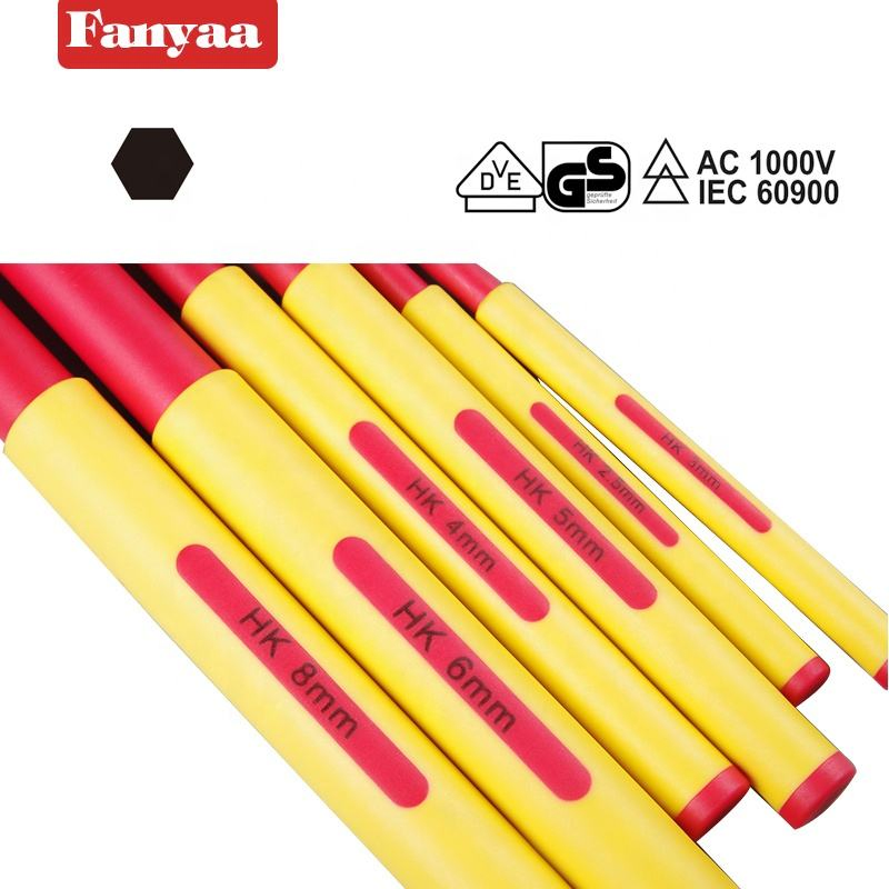 Fanyaa VDE GS IEC60900 1000V Insulated Hand Tools Hex L Keys Wrench