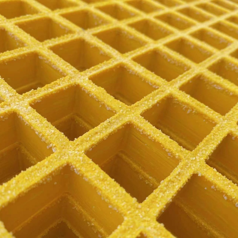 Hongwo Acid and Alkali Resistant Fiberglass Grating 50mmx50mm Grid Chemical Platform Decking