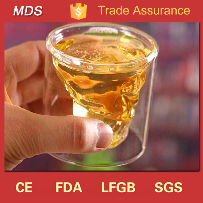 Dinking Glass Crystal Double Wall Skull Wine Glass Cup